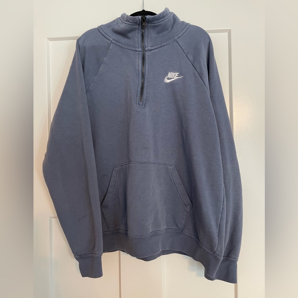 Nike Women’s  Zip Pullover Sweatshirt in Dusty Blue